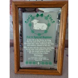 Framed Baptism Glass Plaque